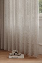 Maroyathome - Bibiana - Rideau prêt à poser - avec ruban plissé - Grès Taupe - Naturel - 150 x 260 cm - avec lestage en plomb - avec crochets coquillages et embrasses - 150 cm de large - 260 cm de long - 1 pièce