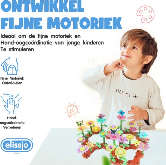 Elissio® - Bloemen Bouwset 144-delig - Montessori Kinderspeelgoed vanaf 3 Jaar - Creatief Speelgoed - Educatief Speelgoed - Voor Meisjes en Jongens - bloemenbouwset - Open ended speelgoed - Kleuter speelgoed van Merkloos — afbeelding 2