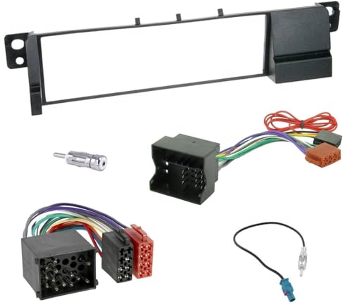 Inbouwset voor 1 DIN Autoradio met ISO-connector en Antenneadapter