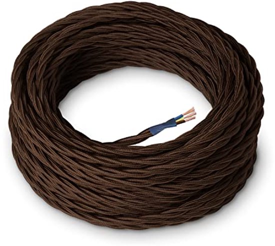 Amarcords - Textiel elektrische kabel in de kleur jute, gedraaid, 50 meter, met 2 draden 2 x 0,75 mm - Vintage gekleurde stoffen draad, geschikt voor lampen, kroonluchters, wandlampen en lampenkappen Amarcords - Textiel elektrische kabel in de kleur jute, gedraaid, 50 meter, met 2 draden 2 x 0,75 mm - Vintage gekleurde stoffen draad, geschikt voor lampen, kroonluchters, wandlampen en lampenkappen