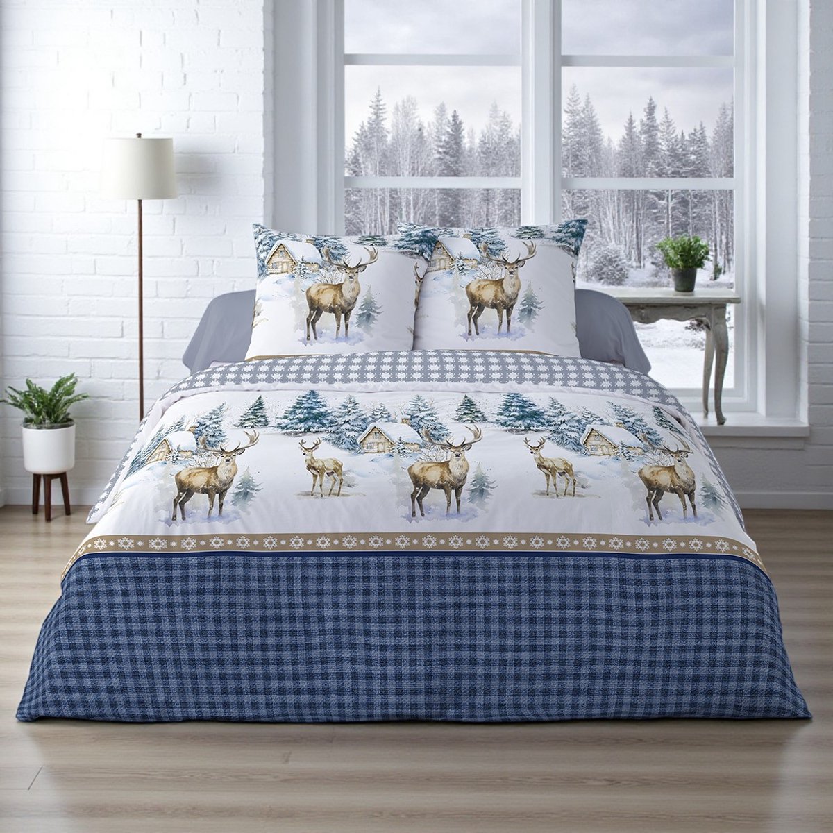Dekbedovertrek Flanel - Winter - 240 x 220 cm - Nepsa Blue