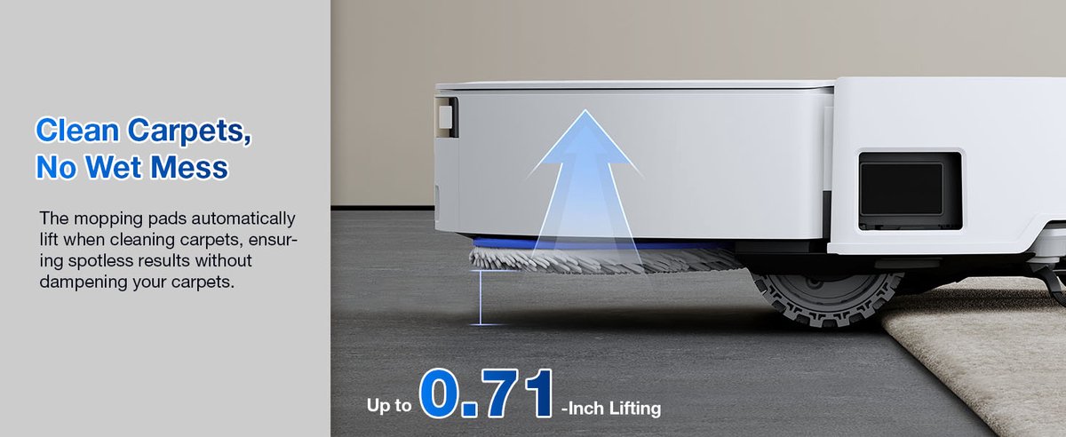 Afbeelding 3 van ECOVACS - DEEBOT T50 Max Pro Omni Gen 2 - Stofzuig- en dweilrobot - 18.500 Pa zuigkracht- Zelfreinigende Robotstofzuiger met Warmwater – Dweilsysteem - Automatisch Leegstation - Geschikt voor dierenharen