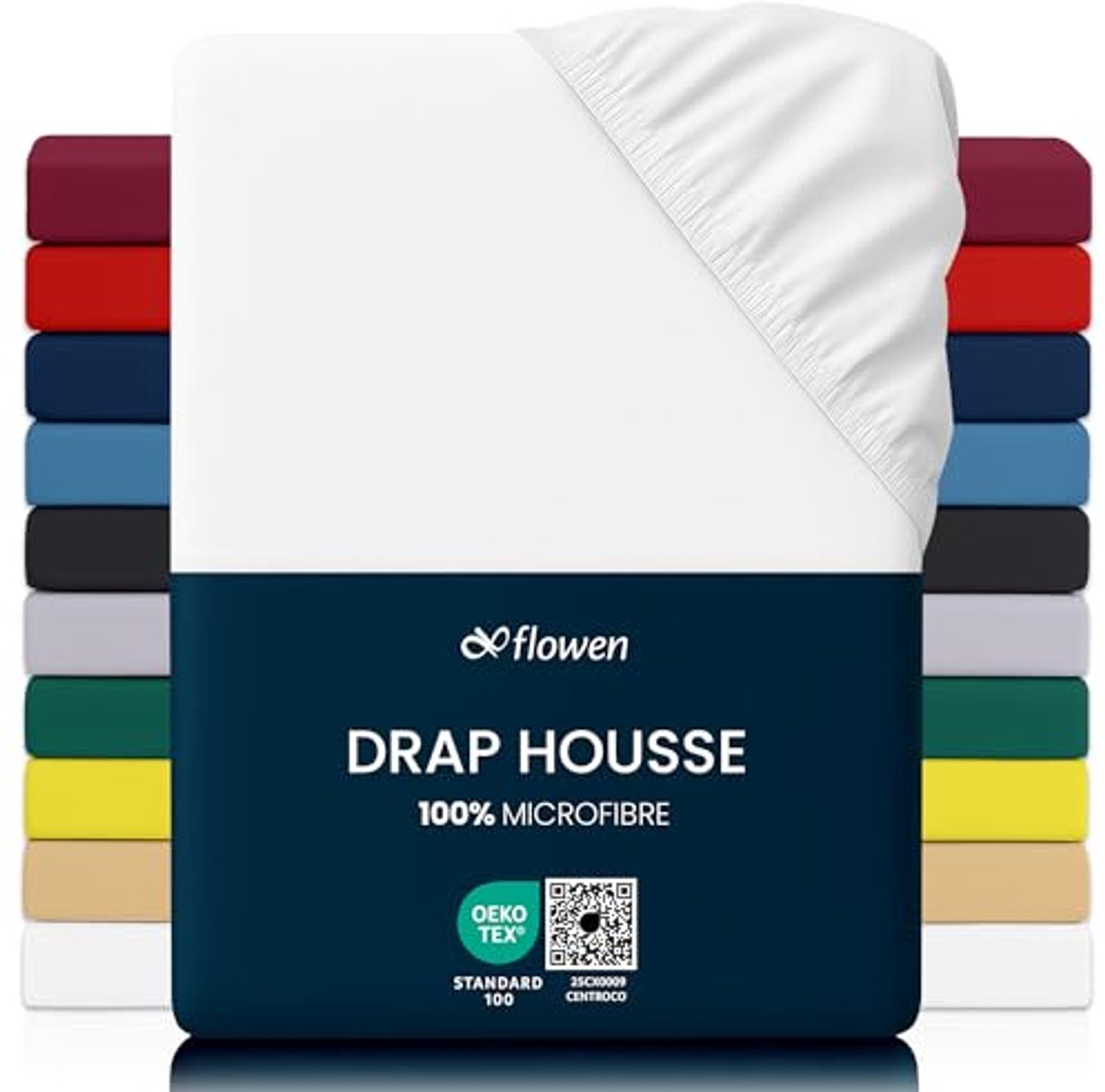 120x200 cm Microfibre Fitted Sheet - White - Hypoallergenic, Breathable, and Soft for a Co