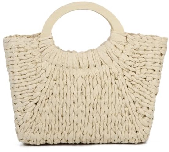 NICOLE & DORIS Strotas voor dames, strandtas, schoudertas, stro