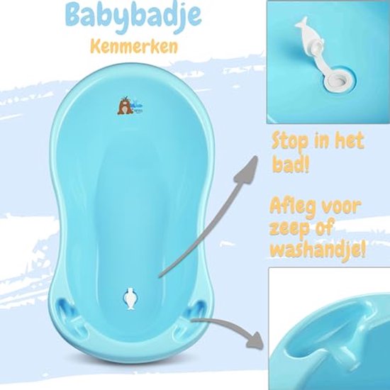 Baby Badje met Standaard en Antislip Badzitje voor Pasgeborenen - Ideale Badset van Merkloos — afbeelding 4