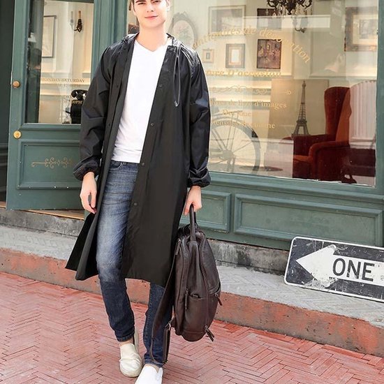 Imperméable Zwart Taille L Unisexe Léger Imperméable Pliable