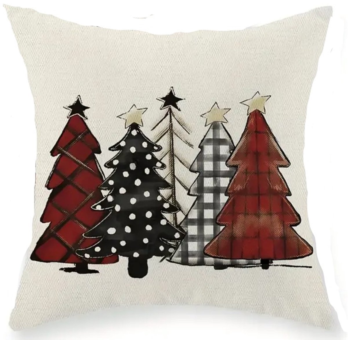 Kussenhoes 1 stuk - 45x45 cm - Kerstbomen