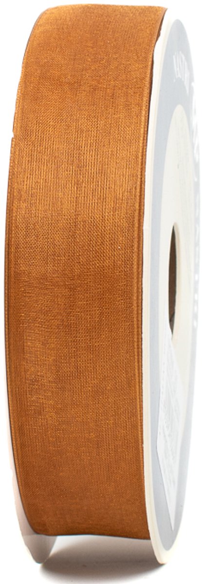 Organza lint - Lichtbruin - 25 mm breed - 50 meter lang - Decoratief lint