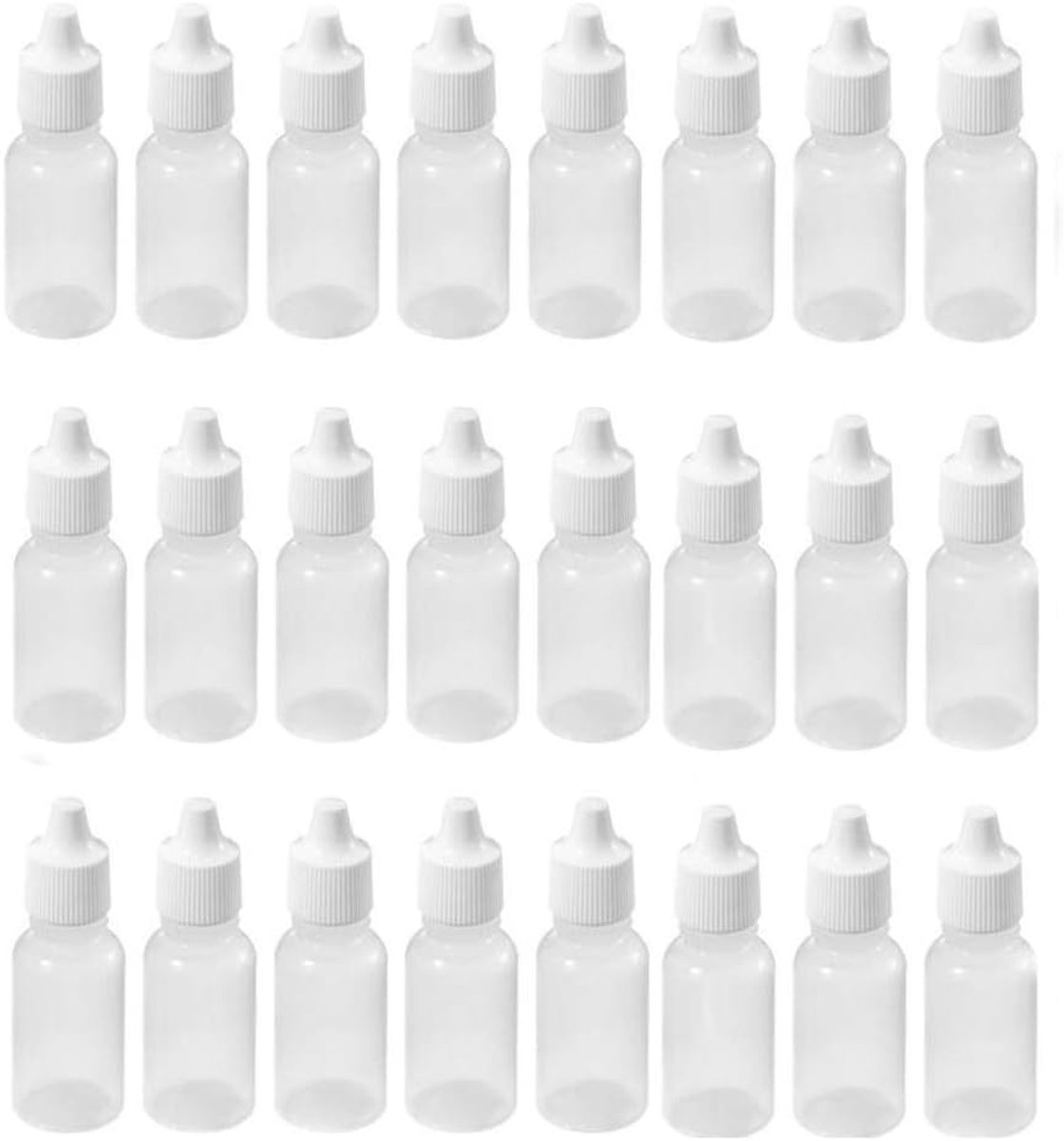 Image of 24pcs 30ml 1oz Plastic Squeezable Oogdruppelflessen - Oogdruppels - Kindveilige Doppen met Plug