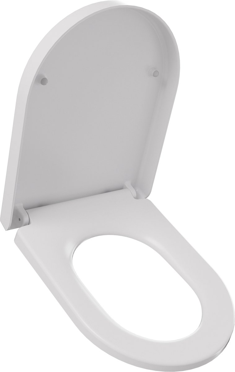 Anycee Max WC bril D-vorm - Toiletbril Softclose - Antibacterieel wit Duroplast - Easy Clean