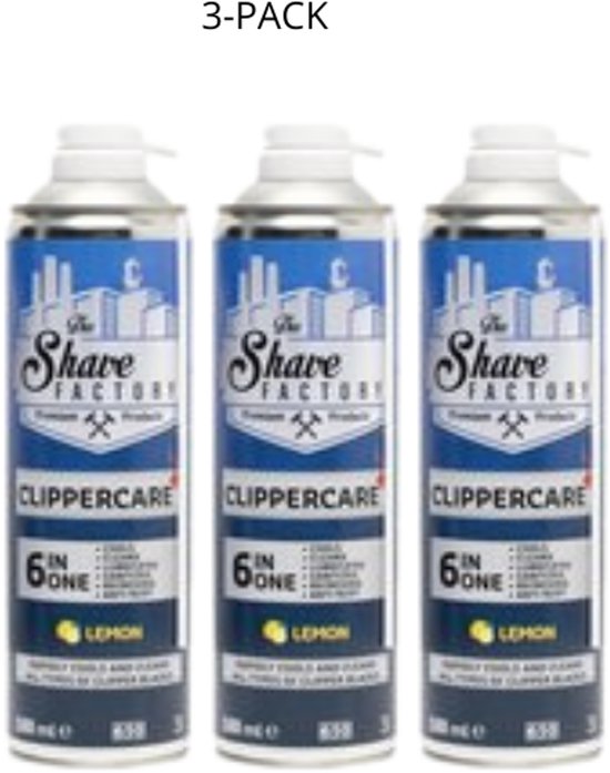The Shave Factory 500ML - ice blade spray - Clipperspray - care 6 in 1 Spray - Wahl - Babyliss - JRL - Voor - Alle - Tondeuses - Trimmers - Shavers