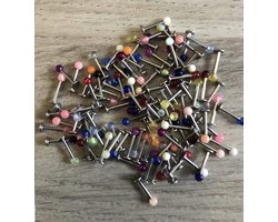 Lev Sieraden - Chirurgisch staal - Labret Piercings Diversen Kleuren en Maten - Set van 100 Stuks