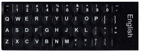Bravo Toetsenbord sticker Qwerty US Internationaal (zwart)
