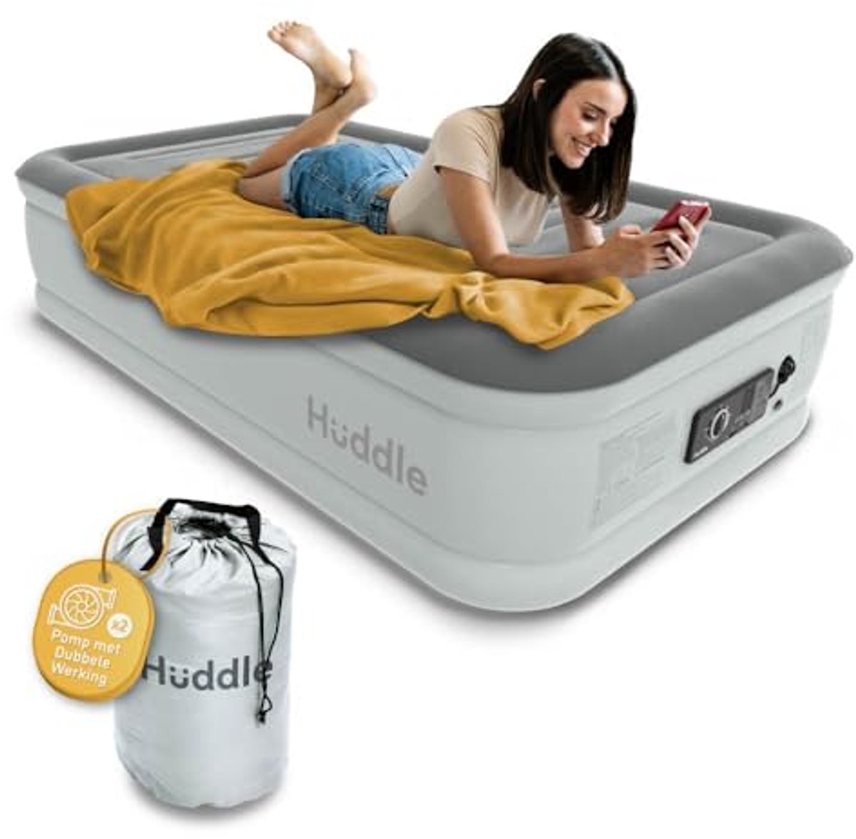Luxe Opblaasbaar Luchtbed met Ingebouwde Pomp en SlumberGuard™ Technologie | Comfortabele Matras voor Elke Slaapbehoefte