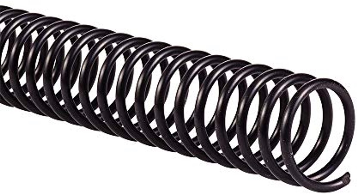 Bindspoelen, spiralen 18 mm voor 140 vellen, 4:1 verdeling, zwart, 100 stuks