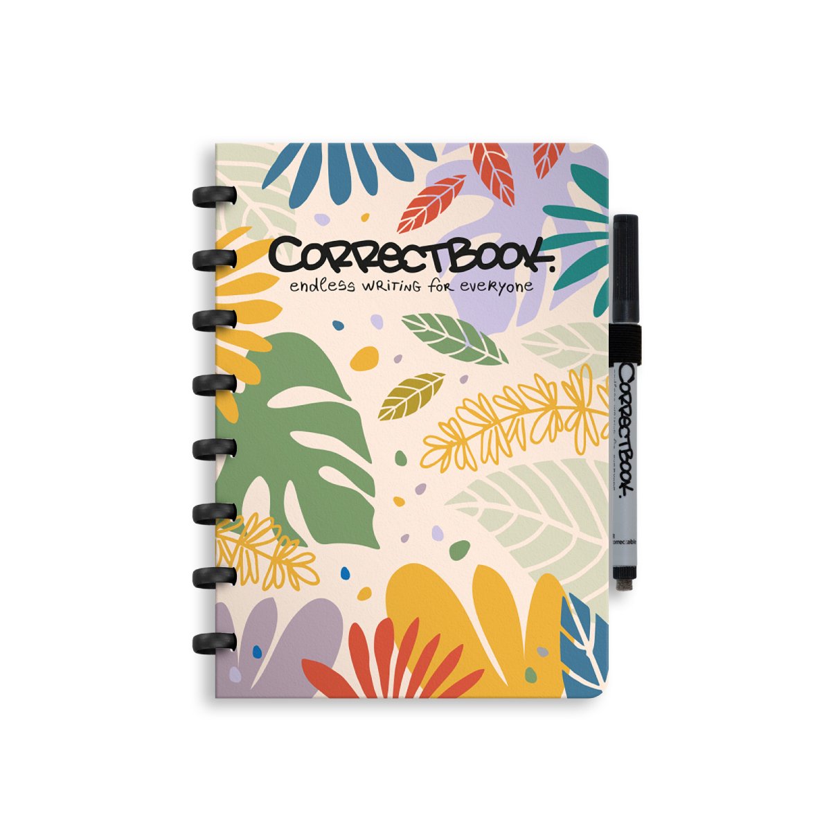 Correctbook A5 Uitwisbaar Notitieboek – Herbruikbaar schrift – Botanical Beauty – Gelinieerd – Inclusief pen & wisdoekje – Aanvulbaar met extra pagina’s