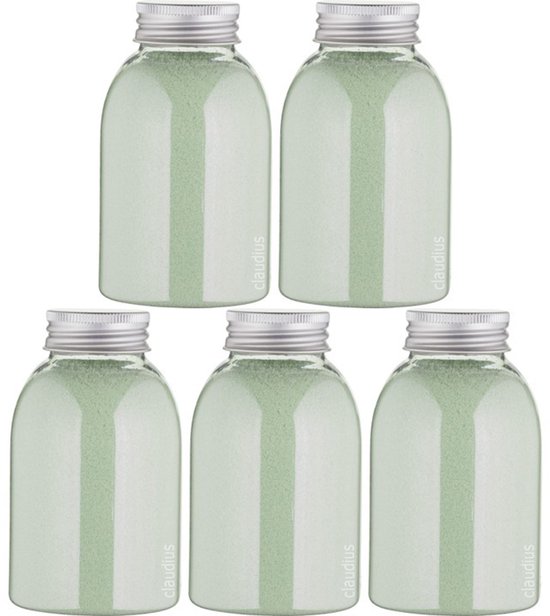 Scrubzout Dennen - 300 gram - fles met aluminium dop - Hydraterende Lichaamsscrub - set van 5 stuks