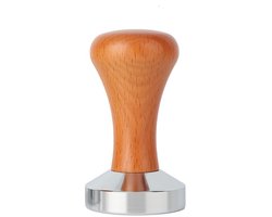 Koffietamper - S - diameter 49 MM - lengte 8,8 cm - koffietamper - ergonomisch stalen koffiepoedergereedschap - met houten handvat - geschikt voor thuis of op kantoor - tamper - solide koffietamper