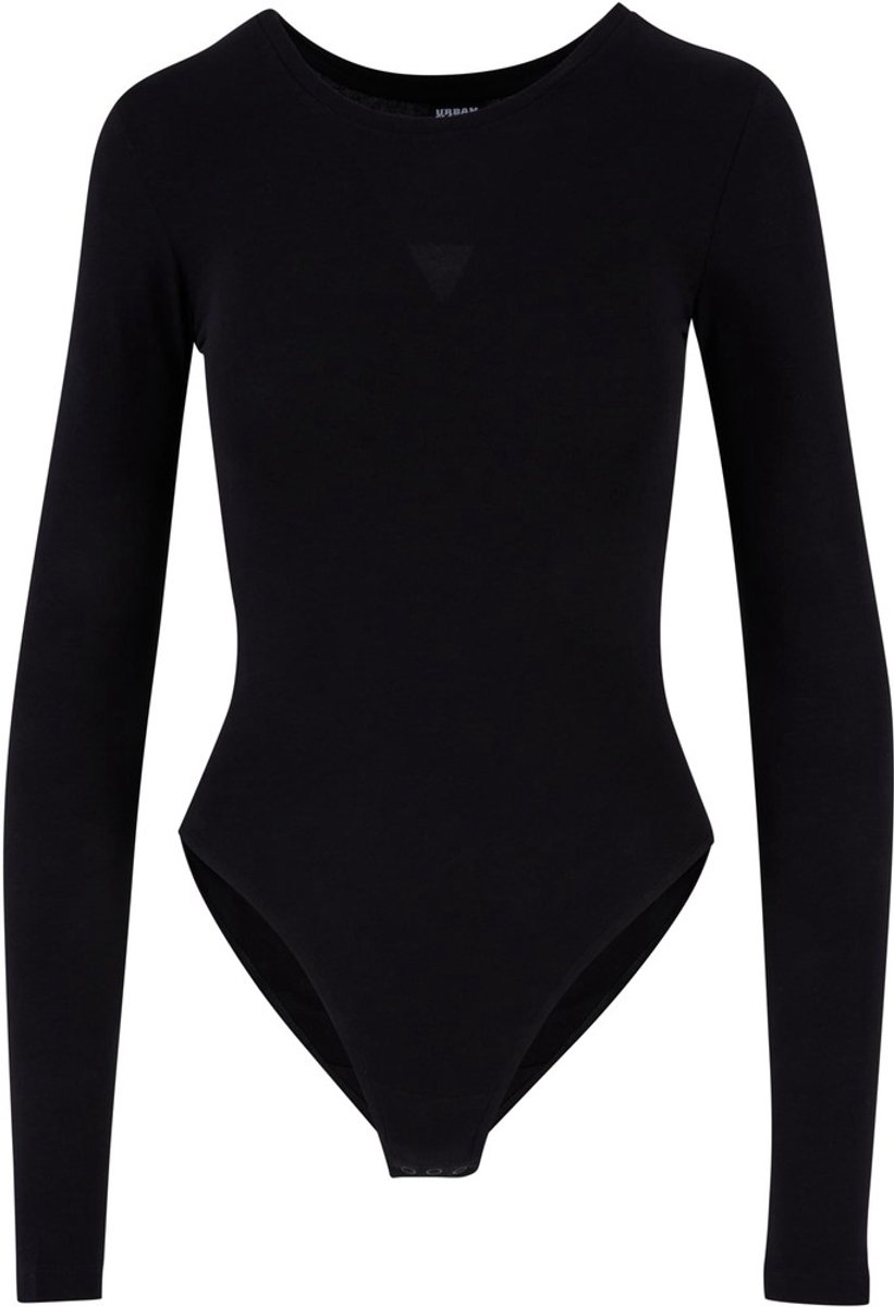 Urban Classics Stretch Jersey Longsleeve Body Dames Shirt met lange mouwen XL Zwart