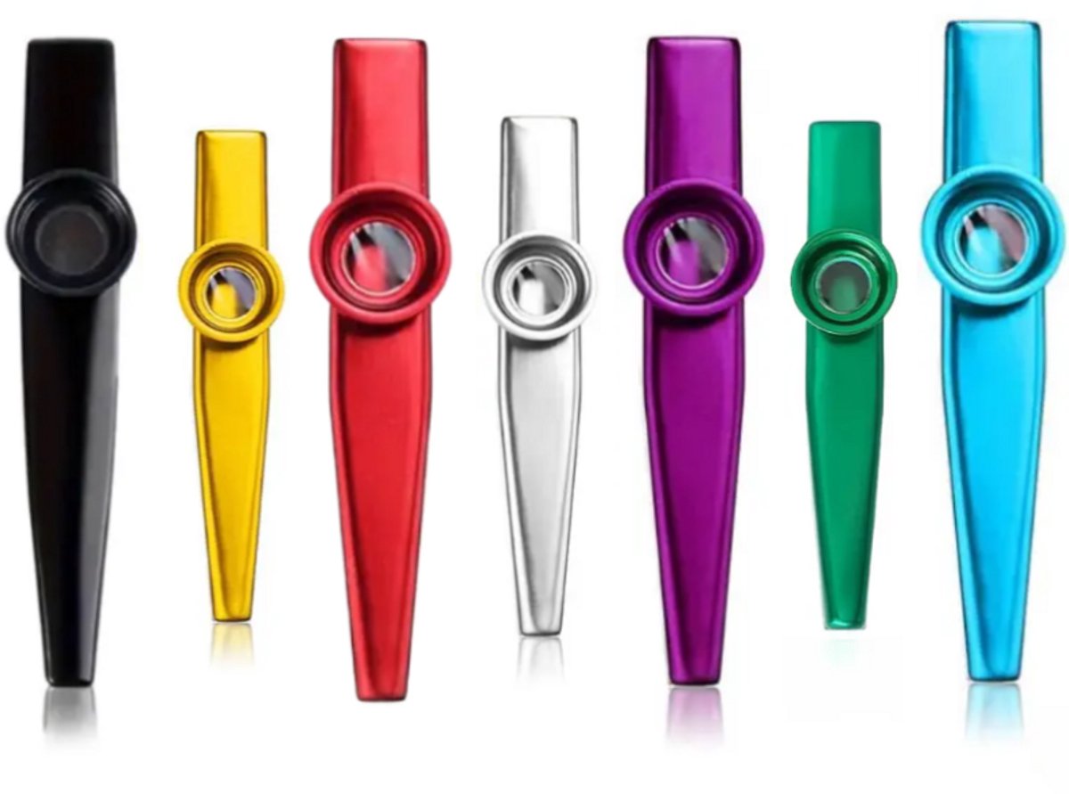 Kazoo - metaal Kazoo - 7 stuks gekleurde Kazoos