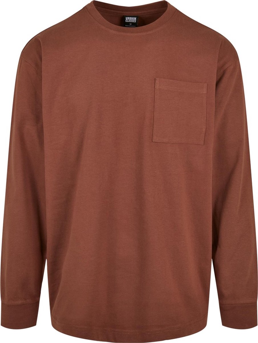 Urban Classics Heavy Oversized Pocket Longsleeve shirt S Bruin
