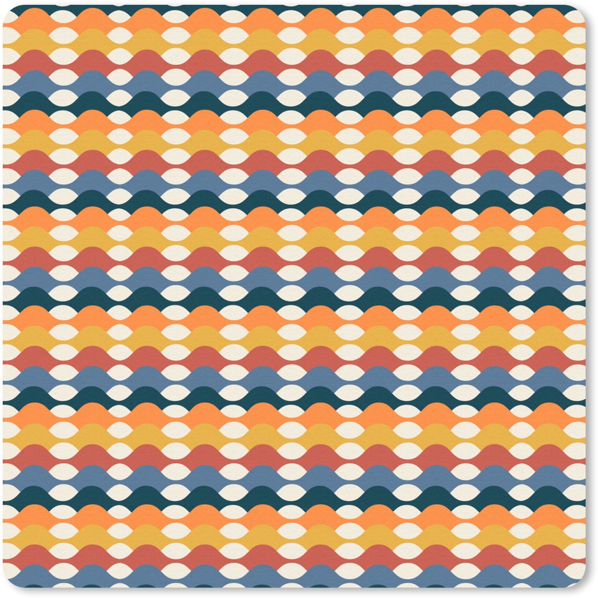 Muismat 30x30 cm - Mousepad Retro - Disco - Golven - Muismatten
