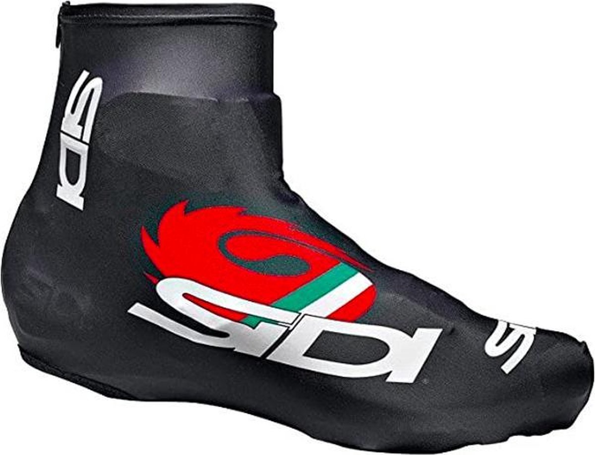 Sidi - Fietsoverschoenen Copriscarpe - Lycra - Zwart/Rood - Maat L = 41-43