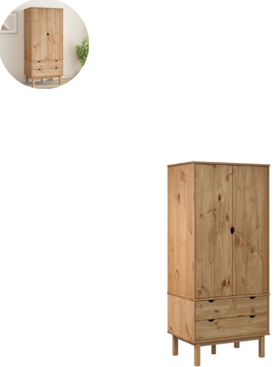 Kledingkast - Slaapkamer - Kledingkasten - Ladekasten - Commode - Organizer - Massief - Bruin
