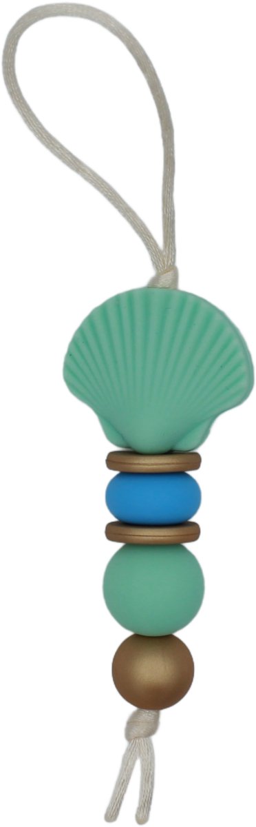 Zipper Charm Schelp Blauw