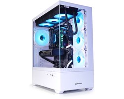 AMD Ryzen 7 8700 High-End Game PC WATERKOELING - RTX 5060 - 32GB DDR5 RGB - 1TB SSD - B650 Gaming X AX - WiFi 6E|Bluetooth 5.3|LAN 2.5Gbps - Sharkoon AK6 RGB White Aquarium Case
