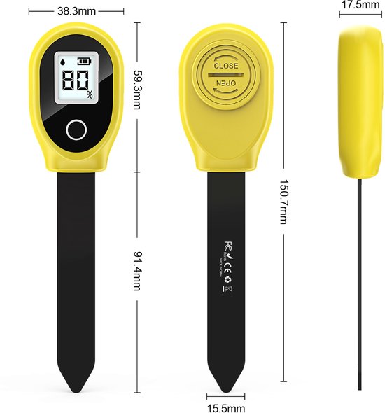 Bodemvochtsensor, 0-10V Uitgang Waterdichte Kas Bodemvocht Vochtigheidssensor Tester Meter Waterdichte Bodemvochtsensor