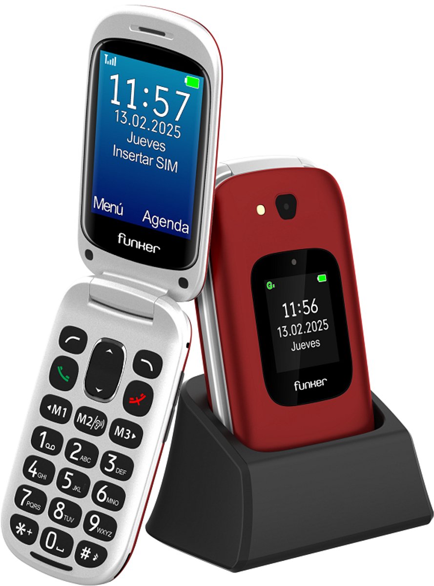 Funker FUNE350R mobiele telefoon 7,11 cm (2.8") 116 g Rood Seniorentelefoon