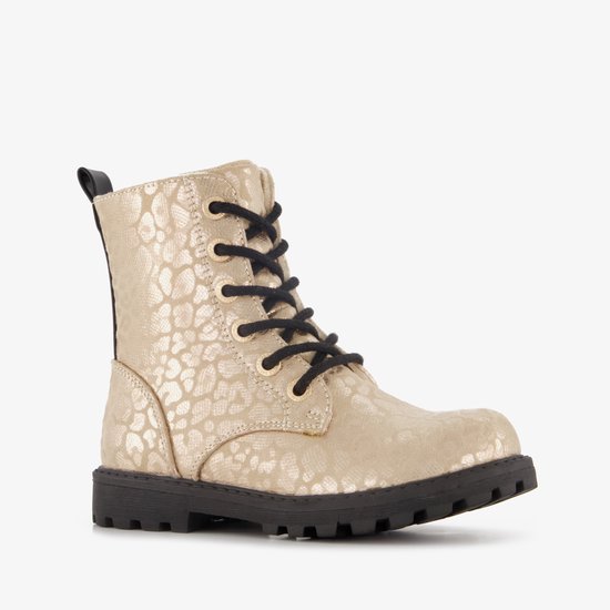 Bottes à lacets fille Blue Box à imprimé léopard doré - Taille 24