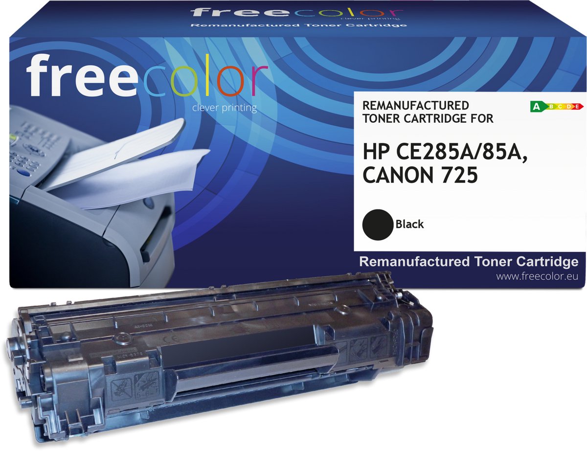 Freecolor - Vervangt HP 85A (CE285A) Toner - Zwart - 3.200 pagina's - Compatible