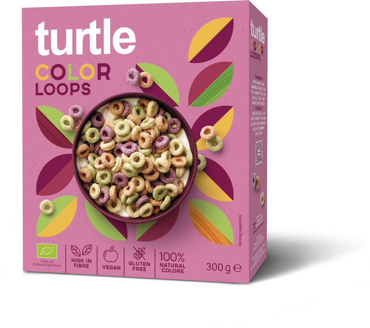 Turtle Color loops - ontbijtgranen - Bio - 30% minder suiker - Glutenvrij - 100% natuurlijk