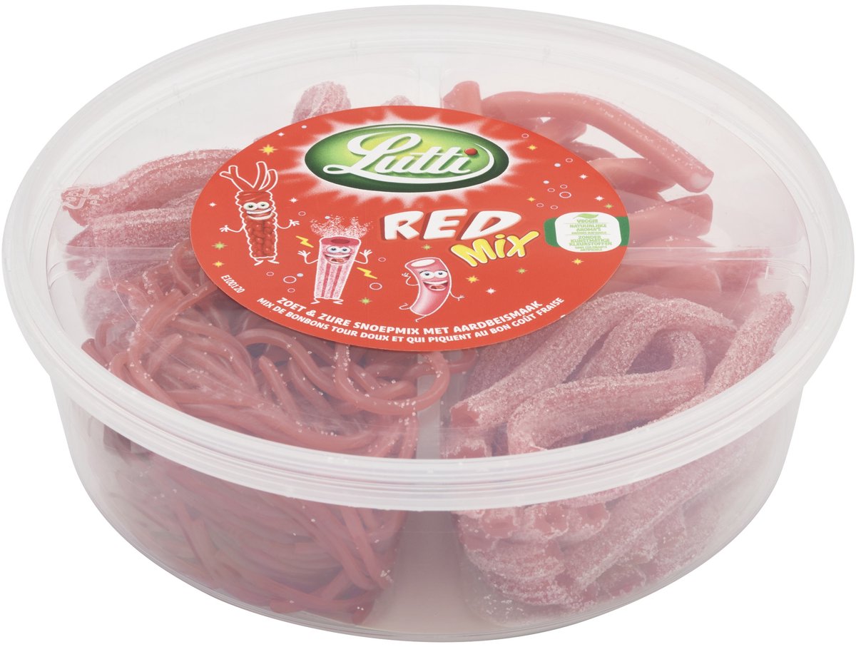 Lutti - Red - Mix - divers snoep met aardbeismaak - 450gr