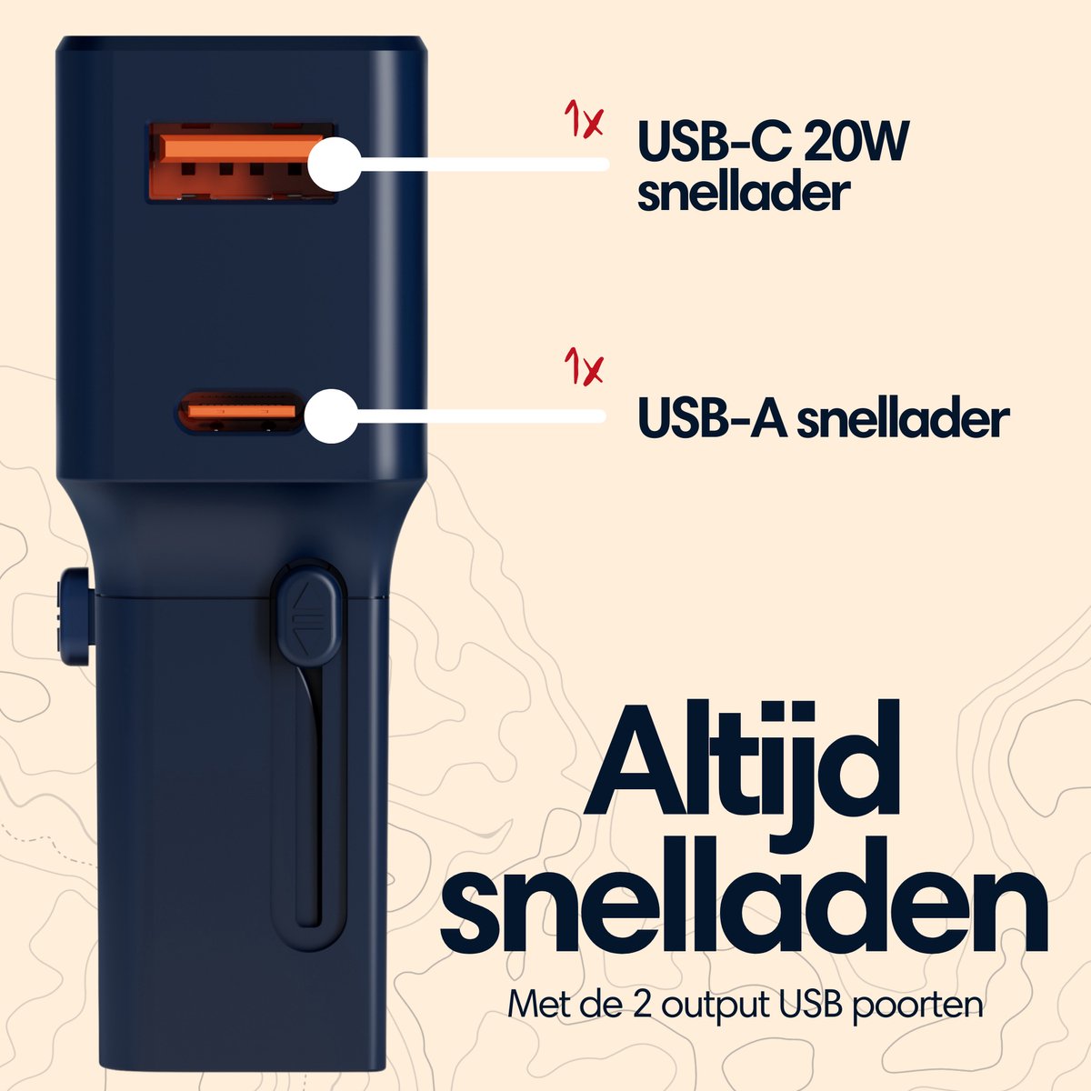 needventure® Mini Reisstekker 213 landen - Universele Wereldstekker - 2 USB-C & 3 USB-A - Reisadapter Wereld Amerika (USA), Engeland (UK), Australië, Zuid Amerika, Afrika, Thailand - USB C Fast Charge Functie — cadeau in Gadgets - foto 6