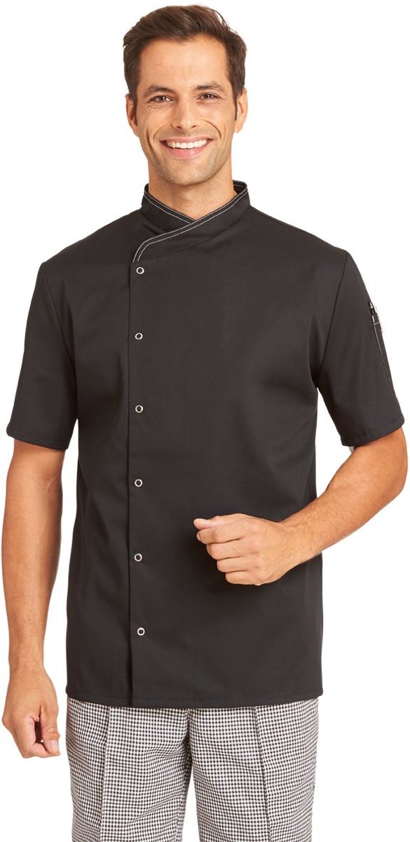 Leiber Herren Kochjacke mit 1/2 Ärmel 12/2542/10 Schwarz-52