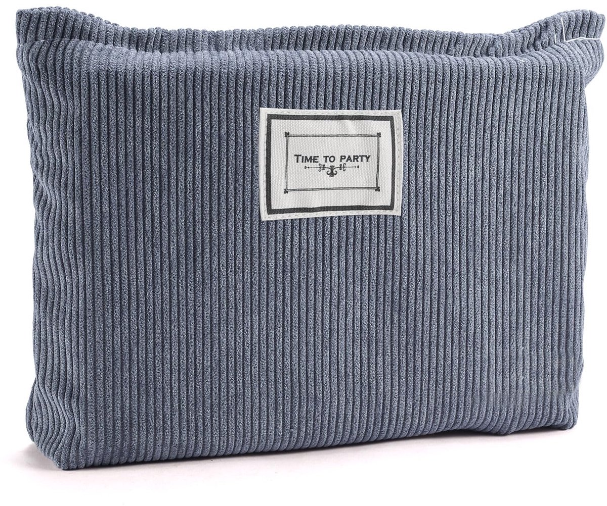 Toilettas - Ribfluweel Make-up Organizer voor Dames - Grijs
