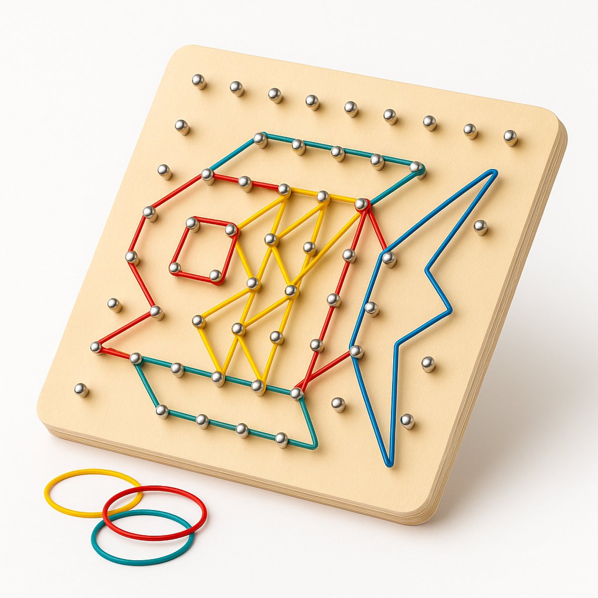 Tooky Toy® Elastiek Spel - Stimulerend houten Montessori speelgoed – Duurzaam, Educatief en Creatief spel voor Kinderen om Zelfredzaamheid en Vaardigheden te Ontwikkelen
