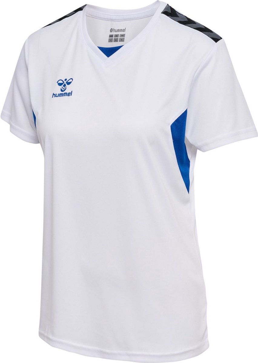Hummel Damen T-Shirt Hmlauthentic Pl Jersey S/S Woman White/True Blue-XL