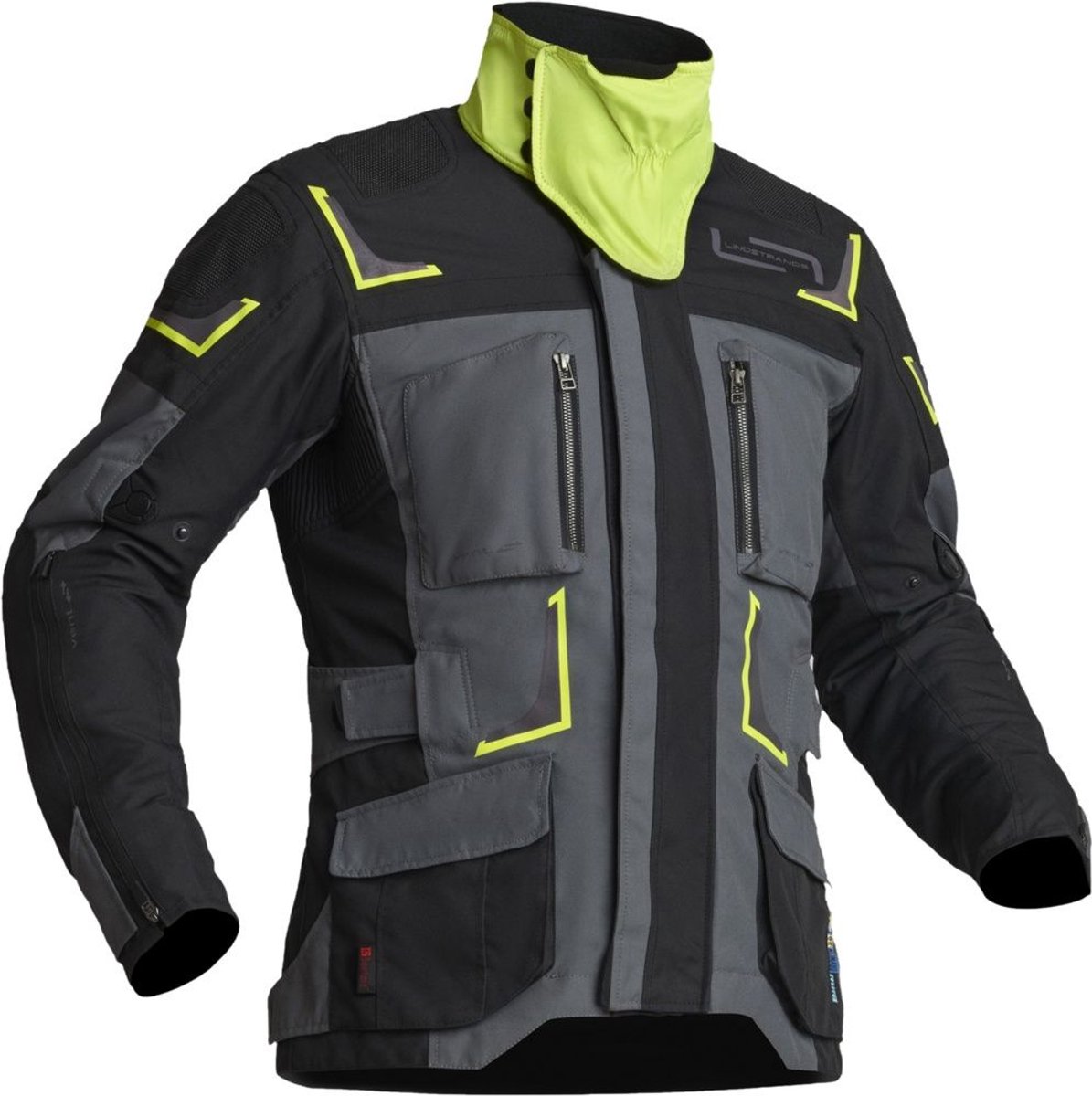 Lindstrands Myrvik Textile Jas Grijs Zwart Geel - Jas