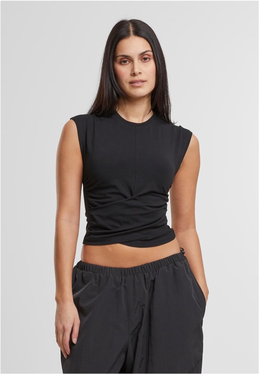 Urban Classics Cropped Wrapped Dames Top – S Zwart