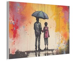 Panneau mural acoustique 90x60 cm - Peinture en Feutre Graffiti - Parapluie - Personnages - Couleurs - Art - Panneaux acoustiques - Décoration murale insonorisante - Isolation phonique salon - Décoration murale panneaux sonores