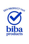 Een product van biba products met een blauw vinkje in een cirkel.