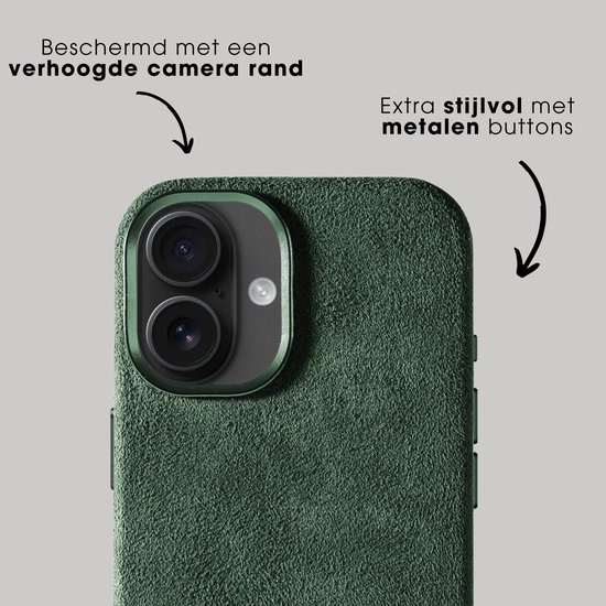 Coque de Luxe Alcanside pour Apple iPhone 17 - Protection antichoc Magsafe 360° - Coque Alcantara Premium - Protection optimale à 100 % - Vert nuit