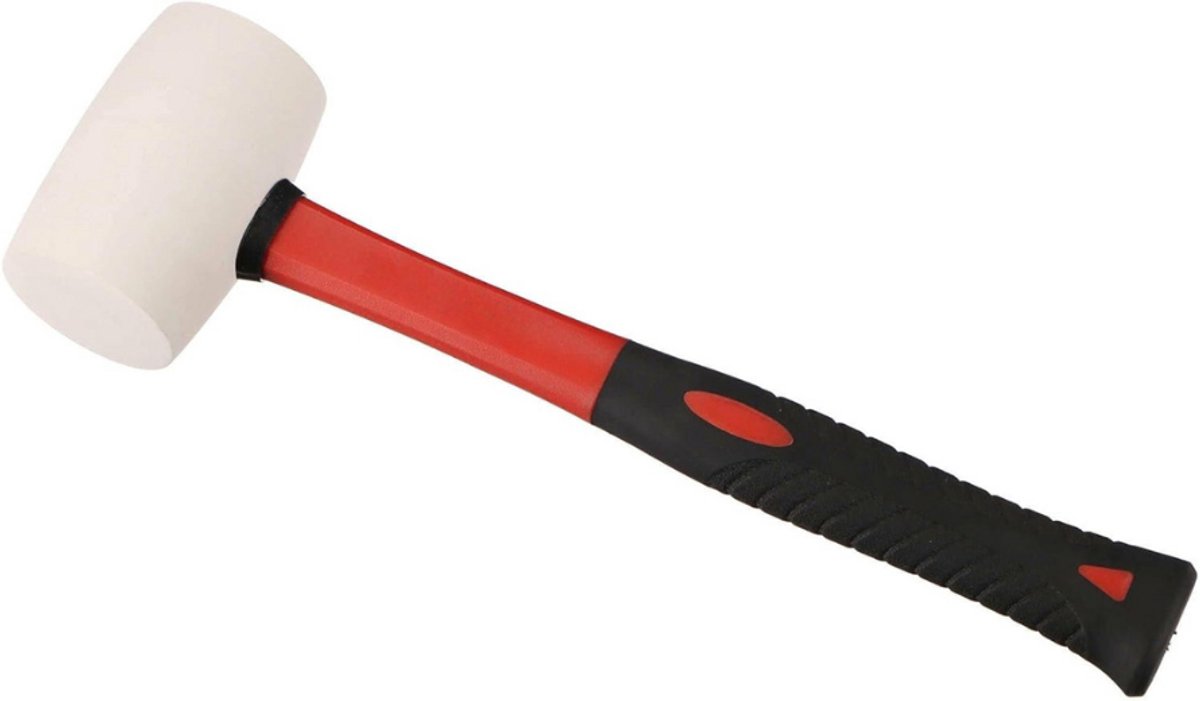 Imperatoris - Rubberen Hamer - Tenthamer - Kampeer Hamer - Camping Hamer - Terugslagvrije Hamer - Antislip - Hand Tools - 220 g - Zwart/Wit/Rood