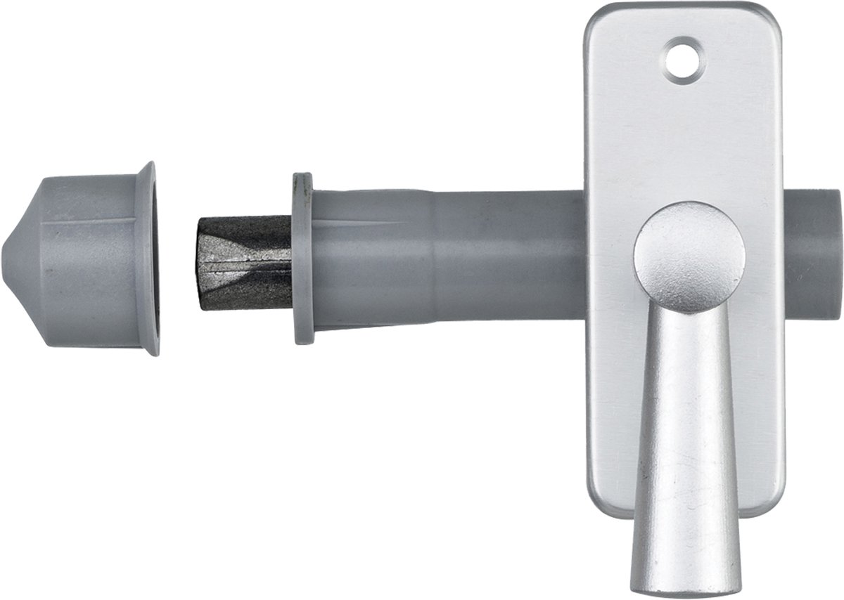Axa Inboorgrendel DM50 - Grendel voor Buitendeuren - Afsluitbaar - Inclusief Sluitkom - Type Krukschuif - Afmetingen 70 x 25 x 65 mm - Kleur Aluminium F1 - Per 1 Stuk