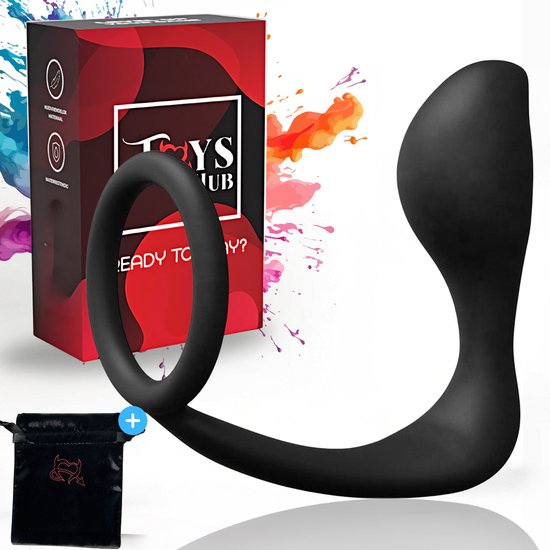 Toys Hub® Prostaat Stimulator met Cockring & Opbergzakje – Dubbele Stimulatie – P-spot & G-spot – Sex Toys Couples & Mannen – Anaal Dildo – Anaal Plug