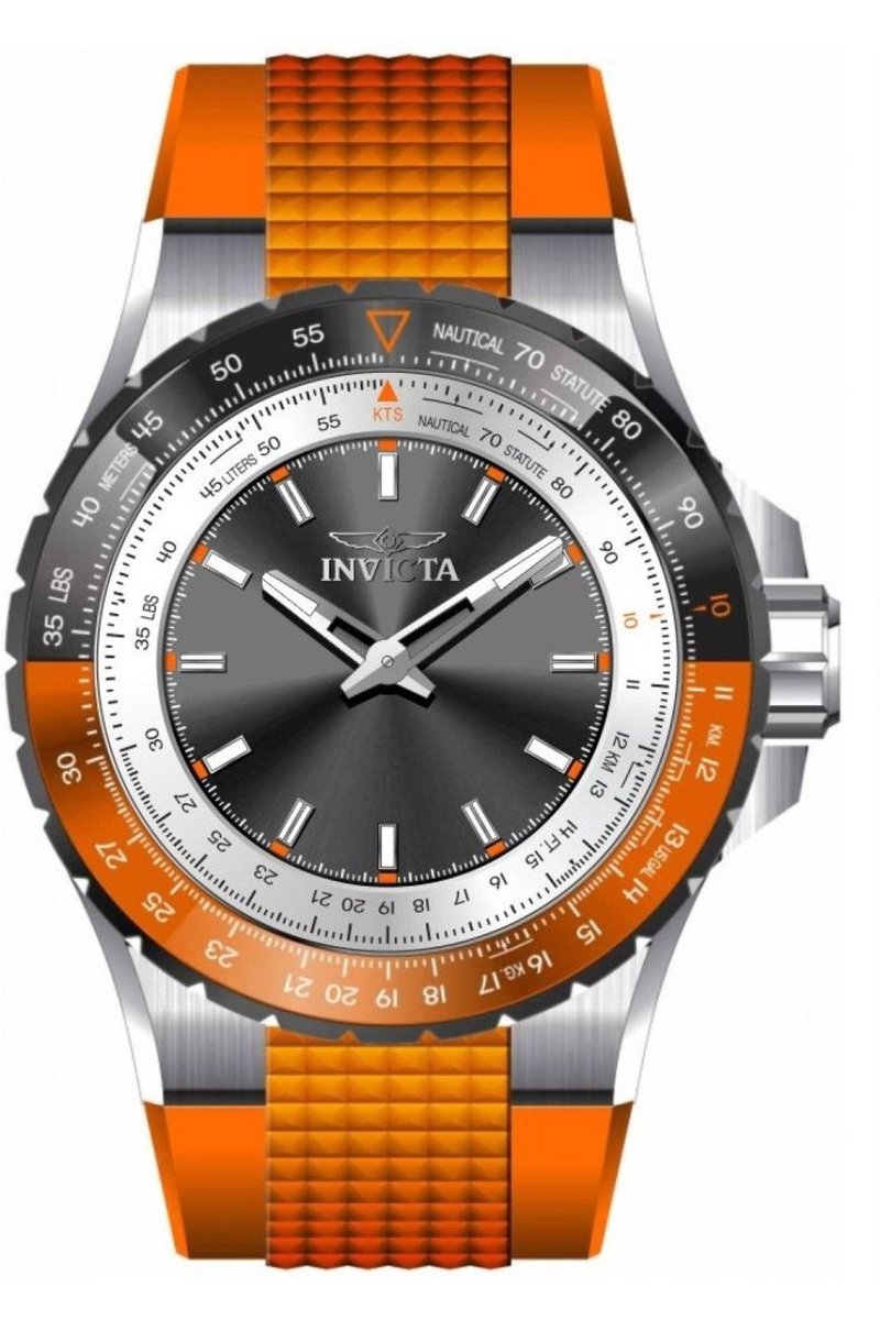 Invicta Aviator 49652 Heren Horloge - Waterdicht - Analoog - Quartz Uurwerk - Roestvrij Staal met grijze Wijzerplaat - 50mm